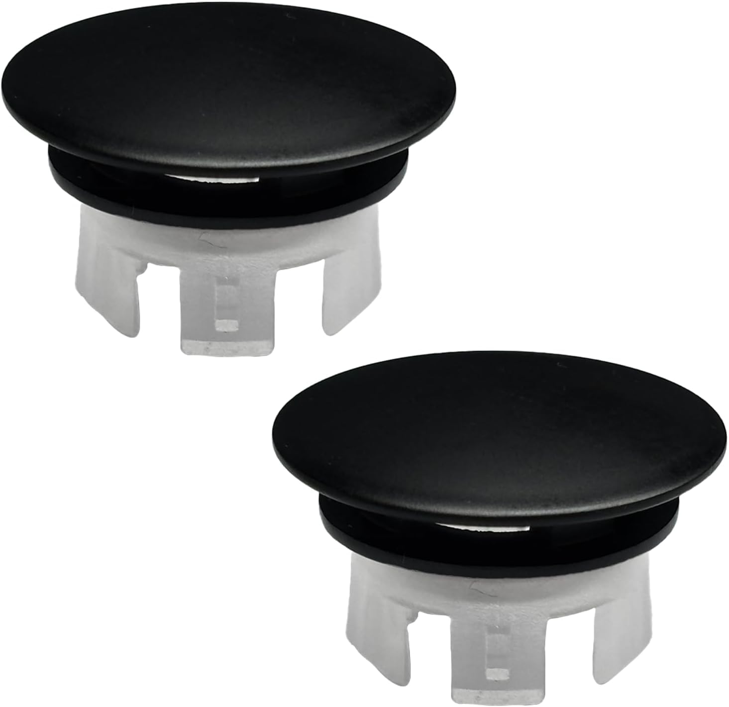Anelli di Troppo Pieno, 2 Pezzi Anelli per Lavello, Copertura Rotonda Decorativa per Straripamento, Tappo per Lavabo, Bagno e Cucina (Nero)