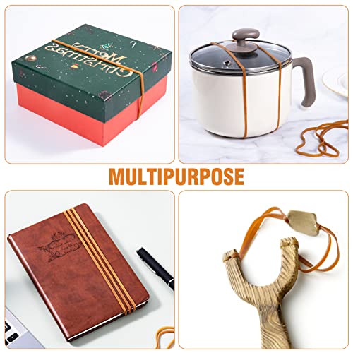Image of 60Pcs 7.5 inchL x 0.16 inchW Large Thick Rubber Bands, Office Supplies | Multi-Function, Super Size, Heavy Duty, Latex Rubber Elastic Band, Tie-Up Garbage Bag, Notebook File Packing Moving