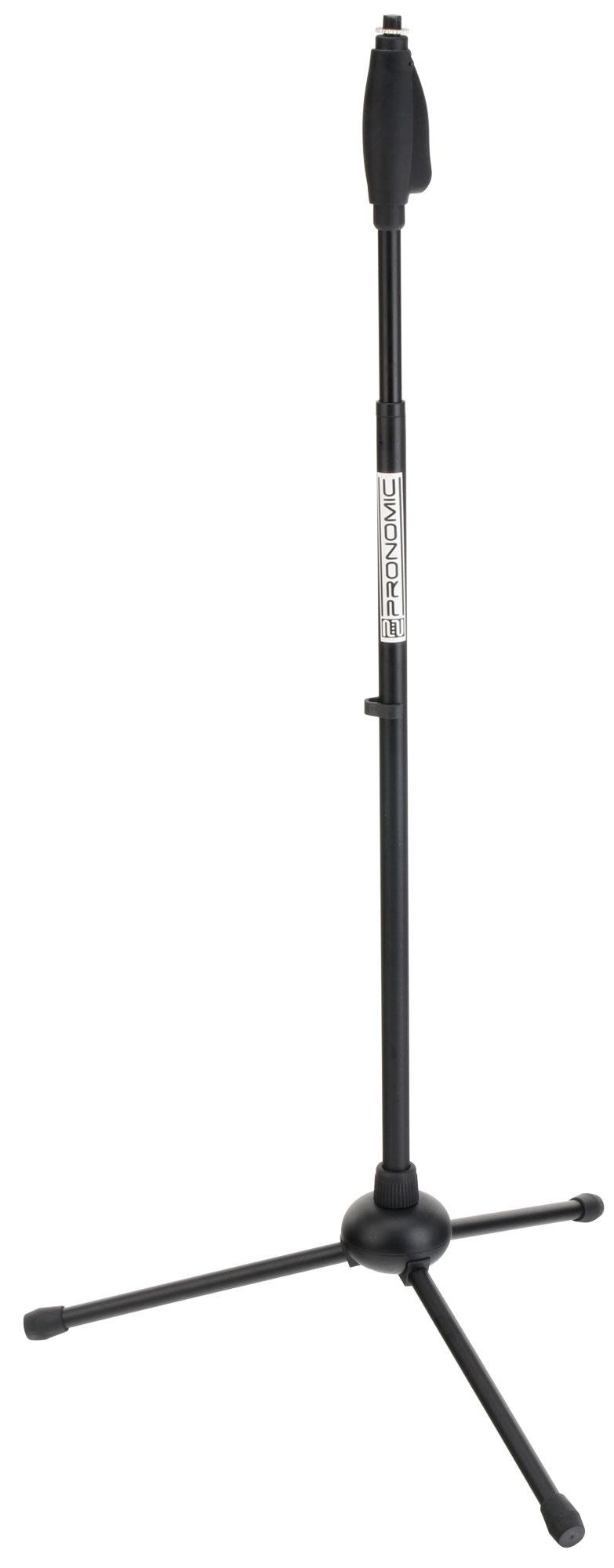 Soporte de Micrófono Pronomic MS-250 de Una Mano, Color: negro, Peso: 1 | Trípode para micrófono de cantante, Rosca 5/8" (según el micrófono usado recomendamos un adaptador a 3/8"), 8 kg