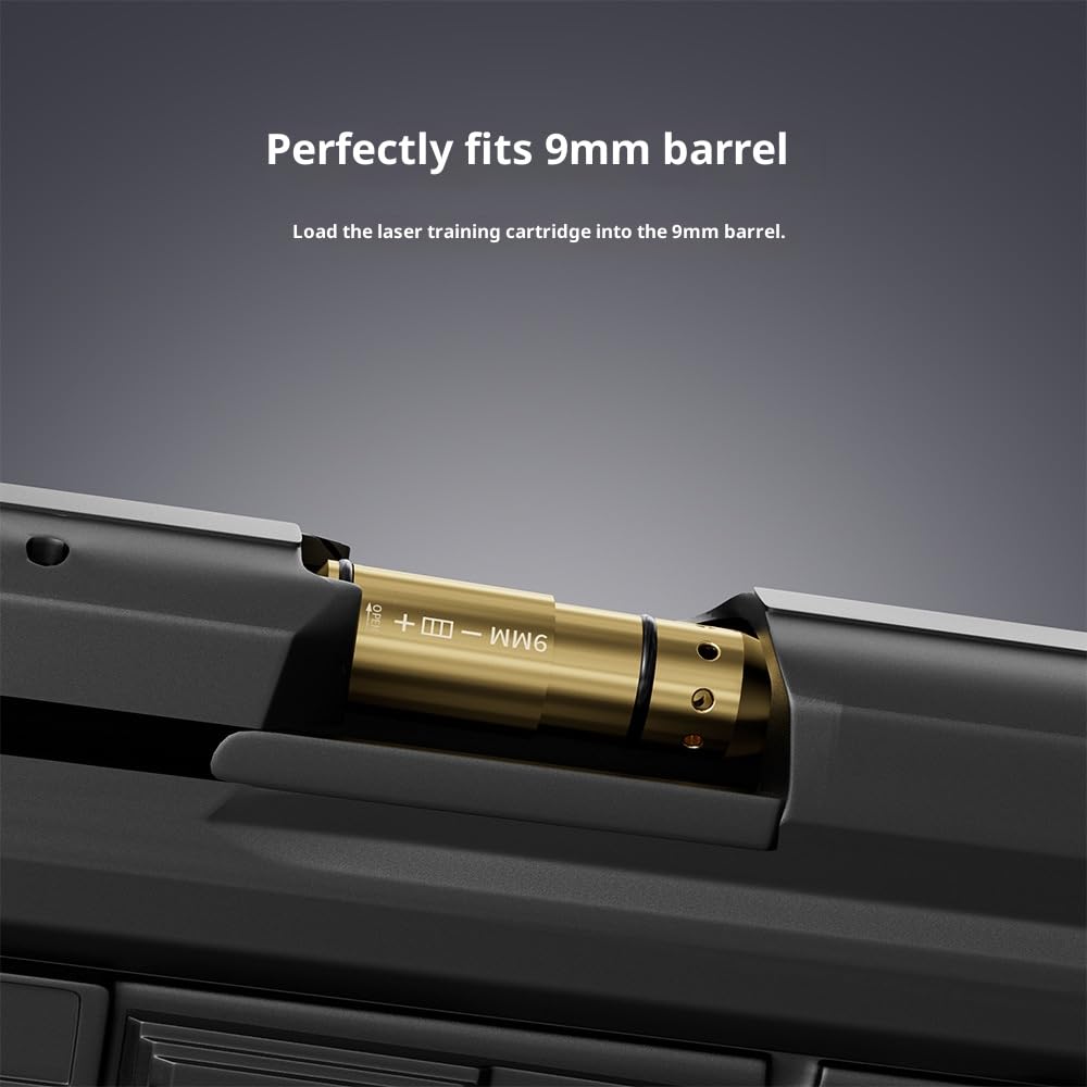 Generico 9mm/45ACP/40s&w/38SPL Cartouche D'entraînement Laser pour Systèmes D'entraînement au Tir à Sec Cartouches D'entraînement en Laiton de Qualité Supérieure H59 avec Pack de 6 Piles