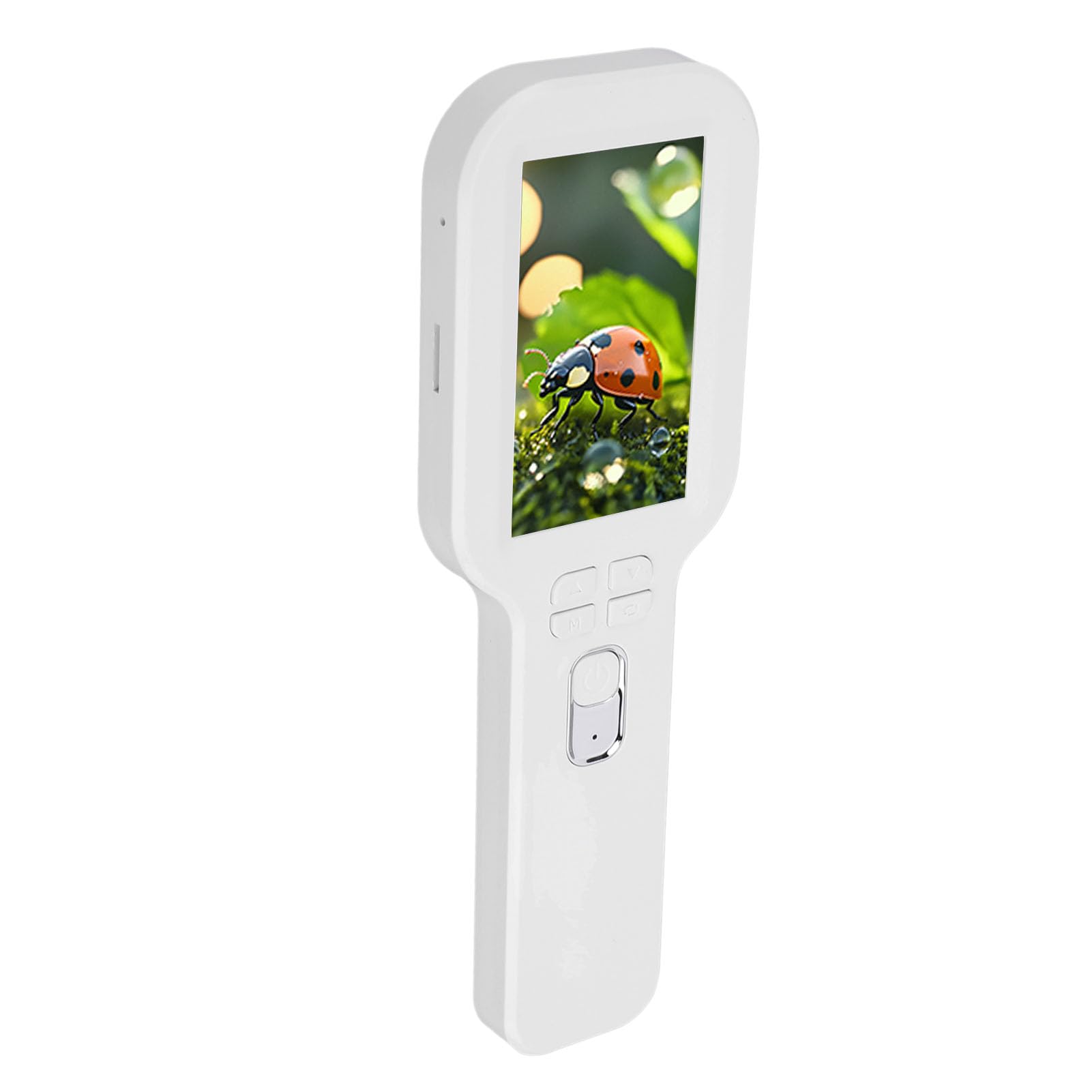 GOWENIC Microscopio Digital de Bolsillo con Aumento de 5-500X, Diseño Ergonómico para Inspecciones Antiguas y Observaciones Cercanas (White)