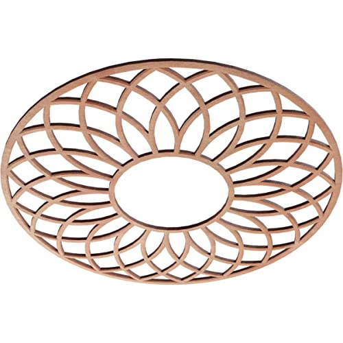 Image of Ekena Millwork 20 inchOD x 6 7 /8 inchID x 1 /4 inchT Cannes Wood Fretwork Pierced Ceiling Medallion, Cherry