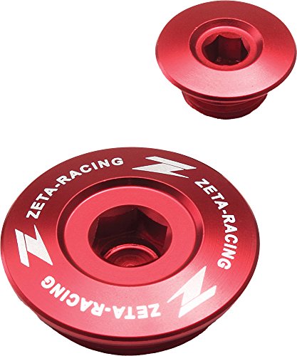 ZETA Anodized Aluminum RED Engine Plug Set 2 Pieces CRF 150R 450R/X 02-13
