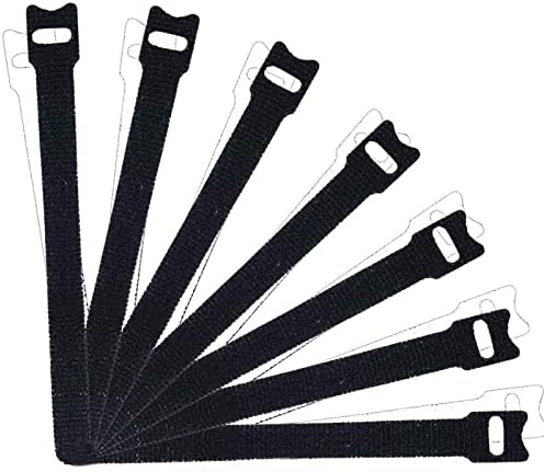 80 PCS Reusable Fastening Cable Ties, 8 x 1/2 Inch Premium Adjustable Cord Ties Black Cord Organization Straps, Microfiber Hook Loop Cable Management Wire Organizer Wrap