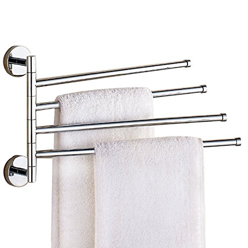 Preisvergleich Produktbild Weare Home Modern Einfach Silbern Chrome Finish 4-ärmig Handtuchhalter Handtuchstange Badetuchhalter Badezimmer Accessoires Zubehör Wandmontag aus alle Messing