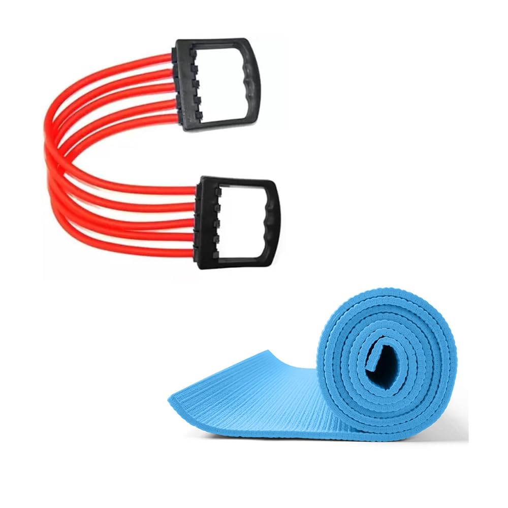Combo of 3 mm thick yoga mat for men and women with chest extender for Exerciser Muscle Chest Developer | Chest Exerciser | Multi Function Exerciser | Fitness Accessories (Chest extander + Yoga mat) (B0D2KS1YXZ) Amazon Price History, Amazon Price Tracker