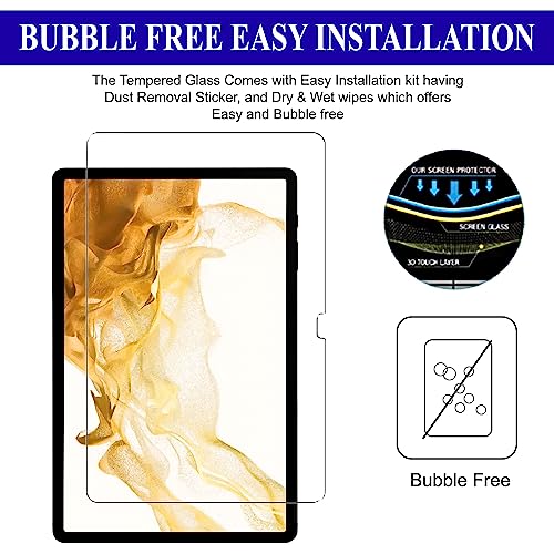 Image of Tempered Glass for Samsung Galaxy Tab S9 FE Plus / S9 Plus / S10 Plus / S8 Plus / S7 FE 12.4 inch Screen Protector Guard for Samsung S9 FE+ / S10+ / S9+ / S8+ /S7+ / S7 FE Tablet - Pack of 1