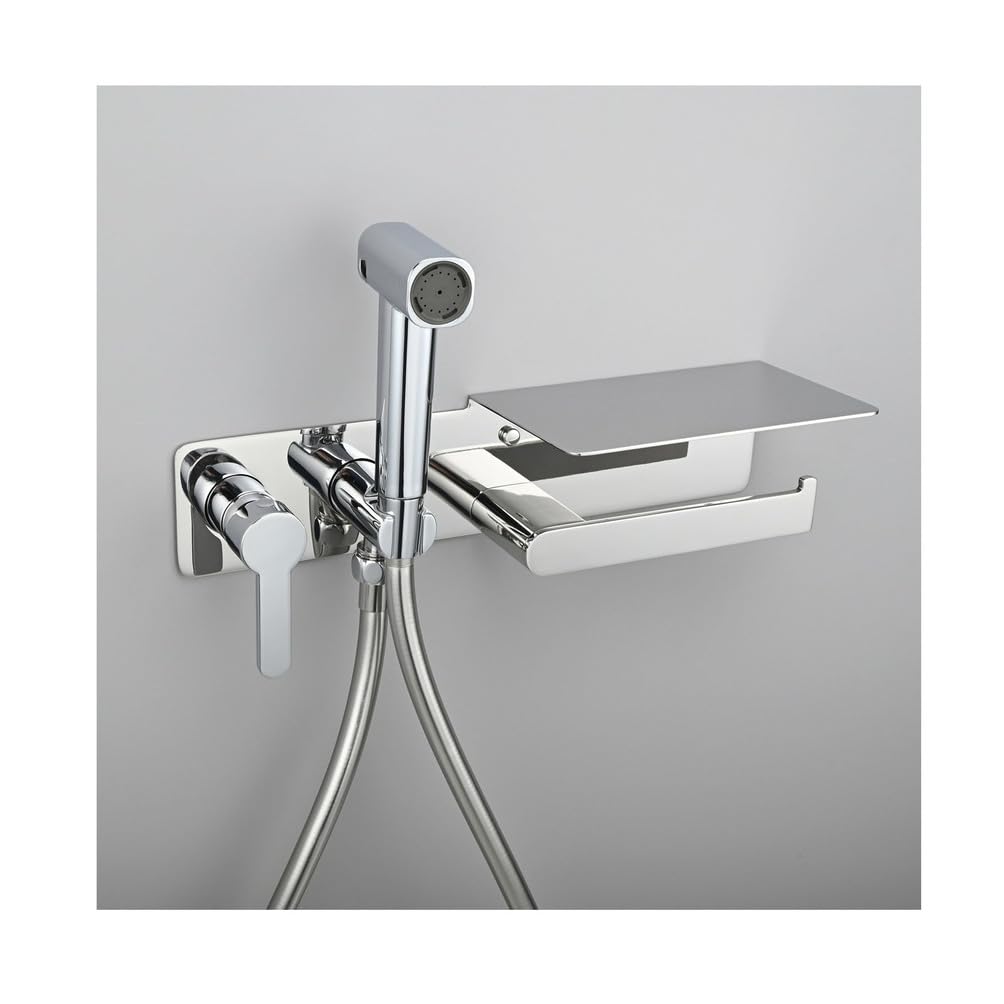 Douchette bidet jet ciblé avec flexible 1,2m chrome anticorrosion