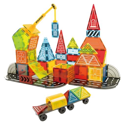 Olvy Montessori - 42 mattoncini magnetici per bambini - giocattolo da costruzione magnetico a partire dai 3 anni - Smart Playground - set di magneti per bambini (costruttore)
