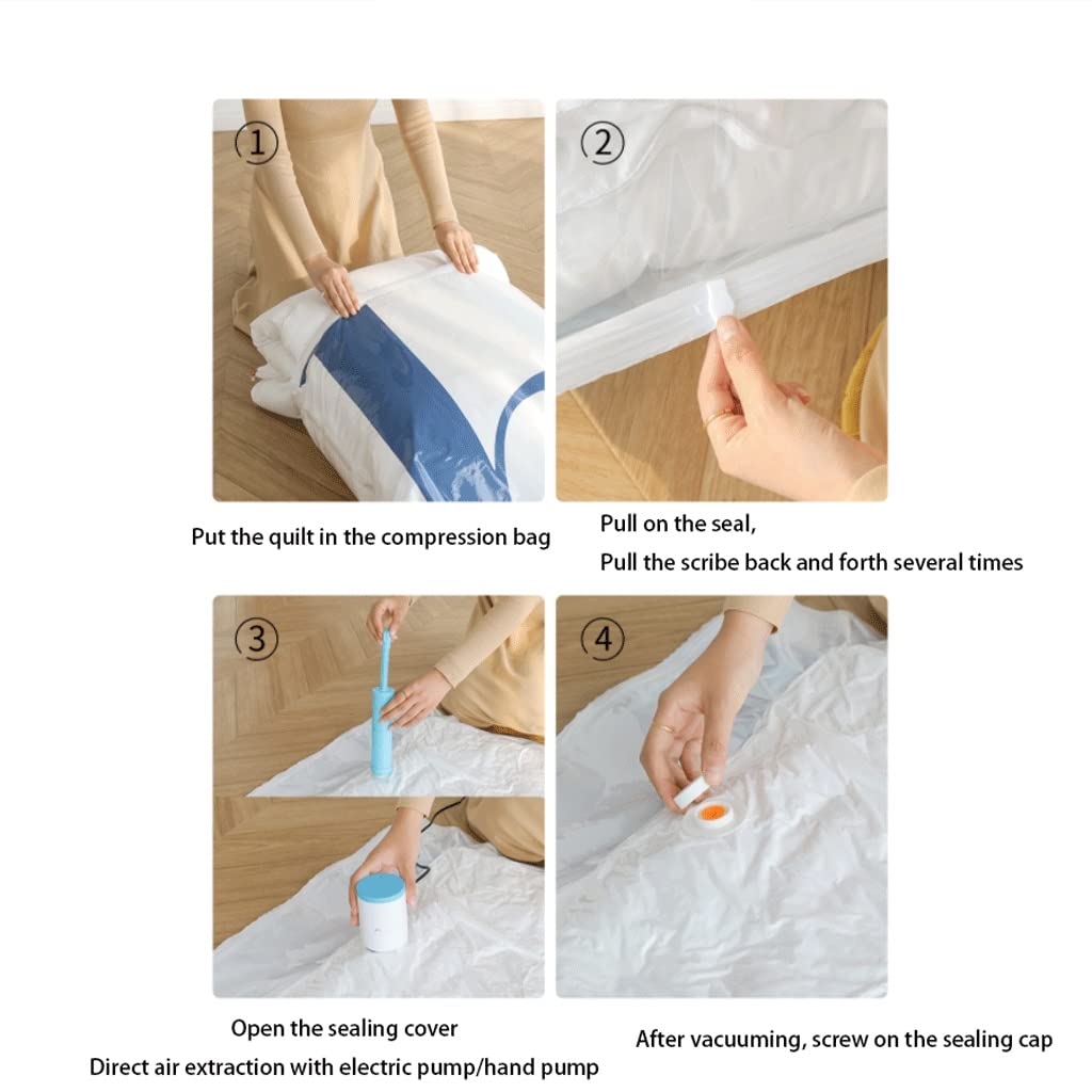 Vakuum-Aufbewahrungsbeutel Vakuum-Aufbewahrungsbeutel mit Handpumpe Doppeldichtungs-Vakuum-Kompressionsbeutel 80 % mehr Aufbewahrungspackung Pack Pack Pack Kompressionsbeutel für die Reise (Color