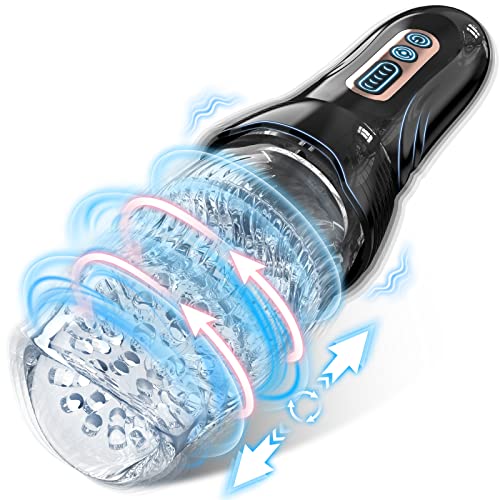 Masturbtore per Uomini Automatico Sex Toys, Masturbatore Uomo 10X5 Modalità Telescopico Rotazione...