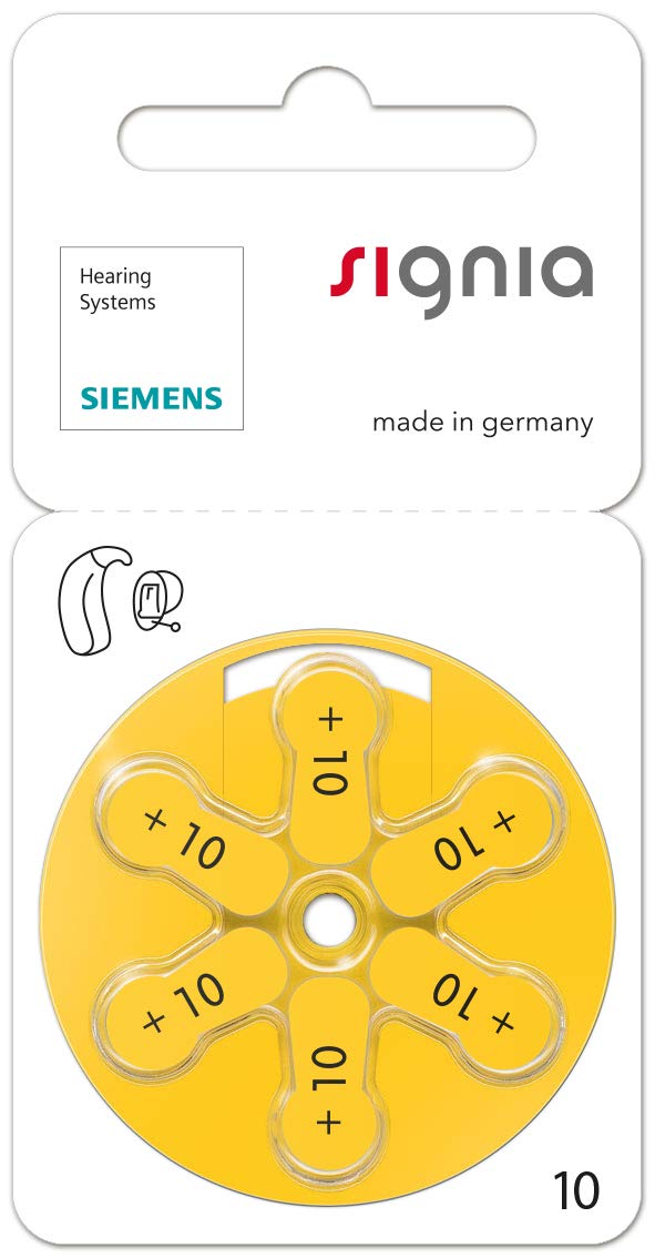 Siemens Signia Zink Batterie pour appareils auditifs 120x Typ 10 Gelb