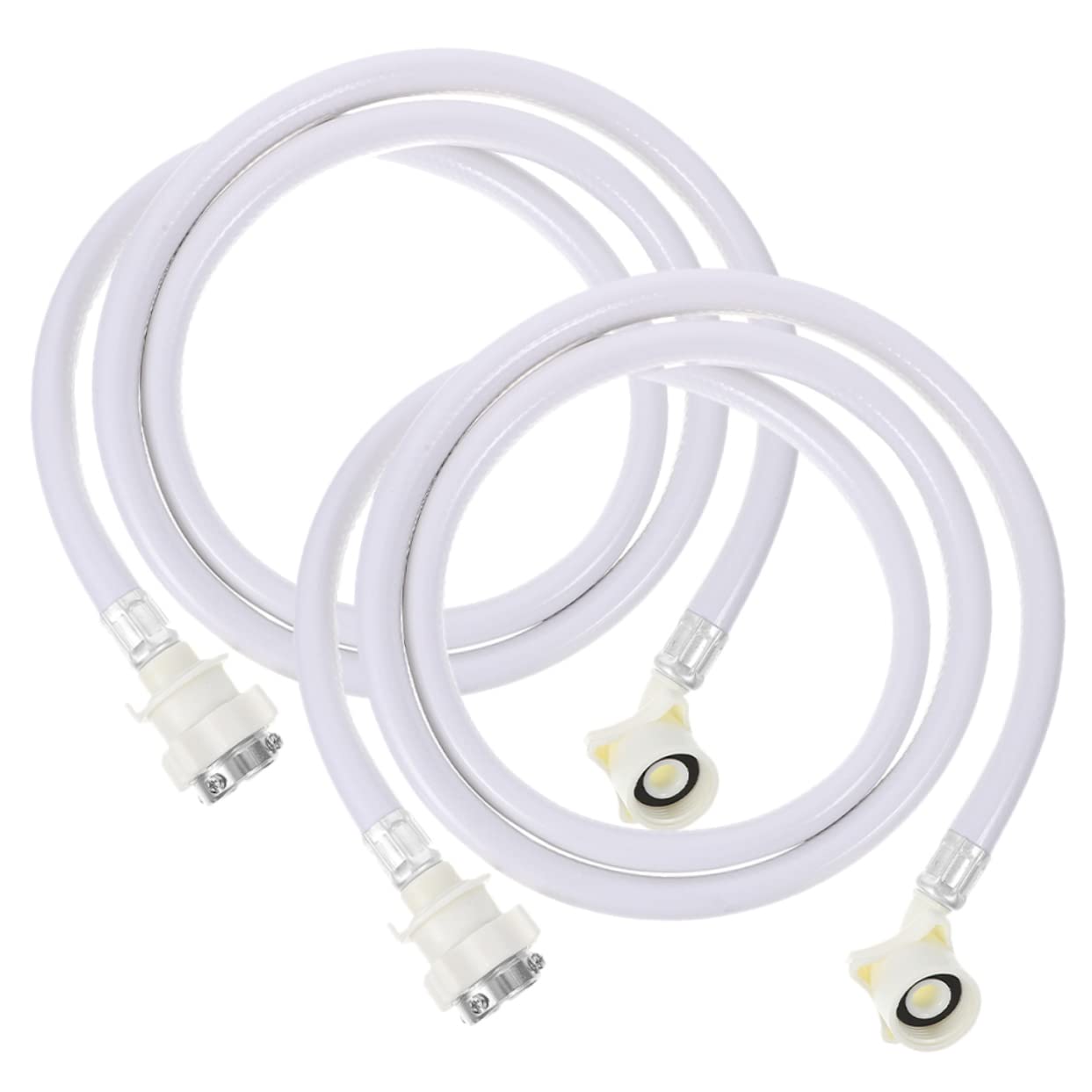 DOITOOL Zulaufschlauch Weiß aus Edelstahl Pvc 2 und Waschmaschinen Stück Flexibel 90°-winkel ohne Verformung für Wasseranschluss