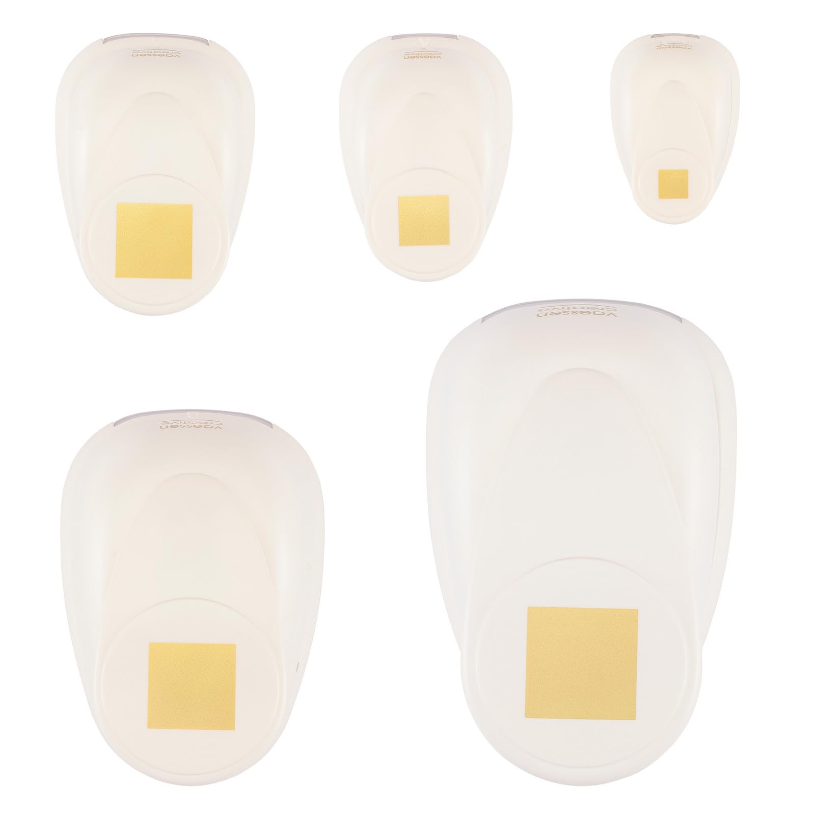 Vaessen Creative Craft Paper Punch - Squares - 5 Pcs - Various Sizes - Circle Cutter for Crafting and Card Making