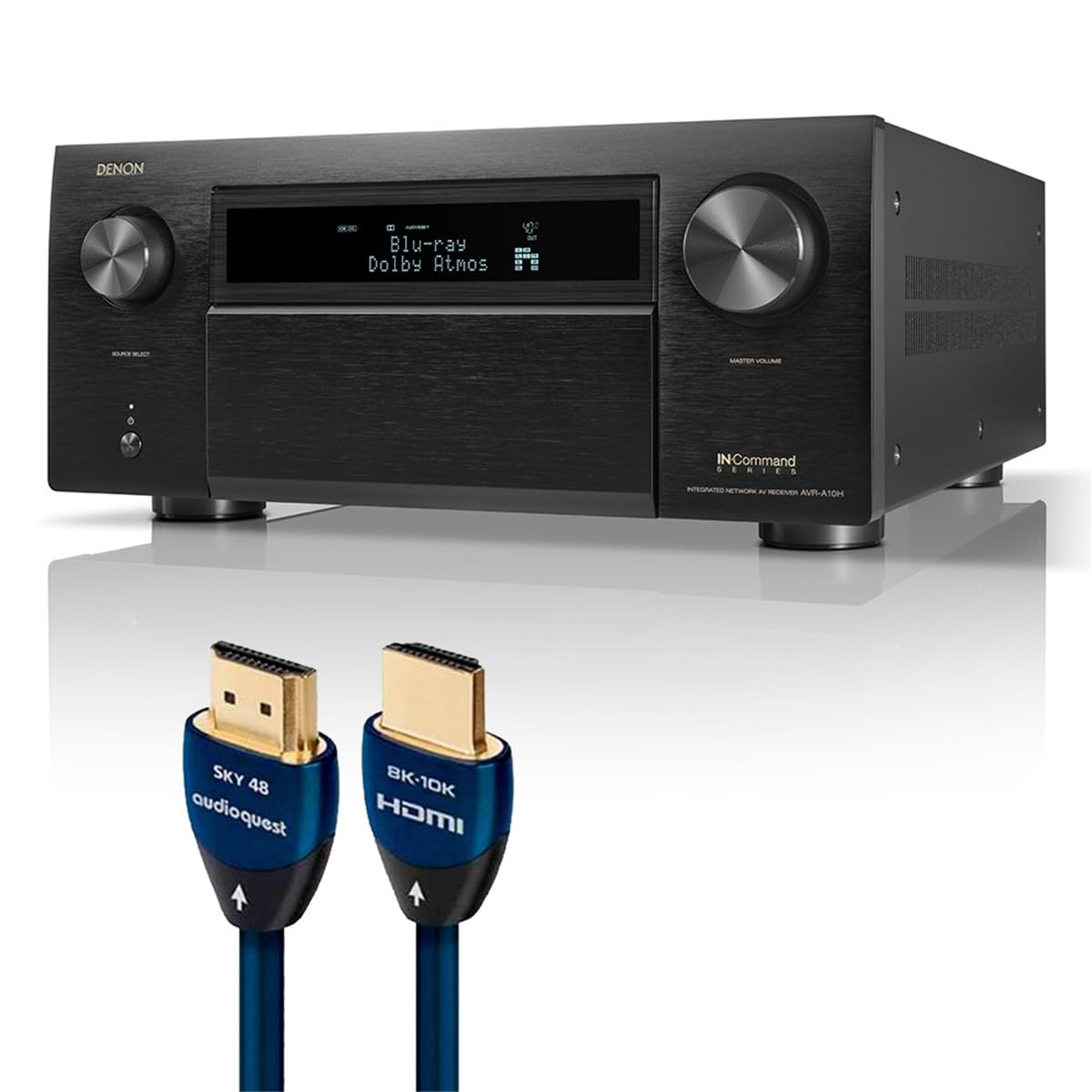 Denon AVR-A10H 13.4 Channel 8K AV Amplifier Bundle with AudioQuest Sky 3m HDMI Cable