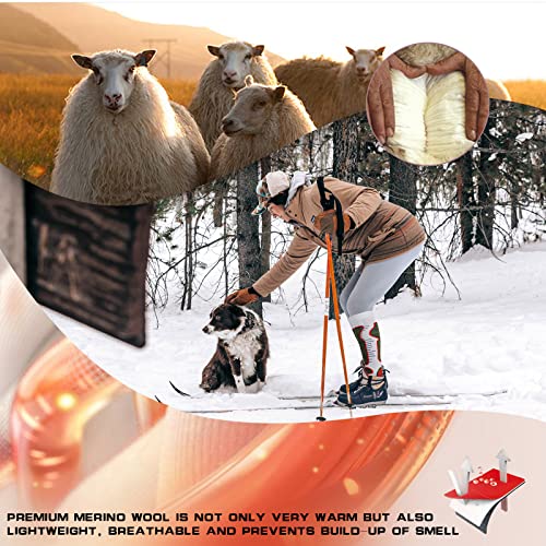 Merino Wool Ski Socks Mens Womens 2 Pairs For Skiing, Snowboarding, Thermal Knee High Winter Warm Sports Performance Socks #TOP5