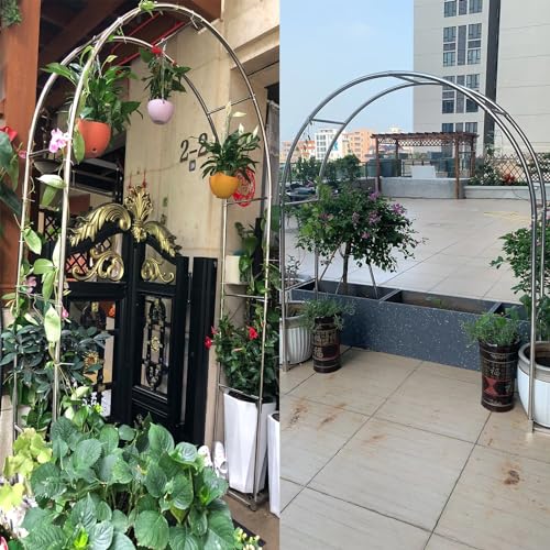 Łuk ogrodowy ze stali nierdzewnej, wysokość 240 cm x 4 m szerokości, trwała metalowa kratka do roślin pnących, idealna na wesela i dekoracje ogrodowe, elegancka altana do projektowania krajobrazu