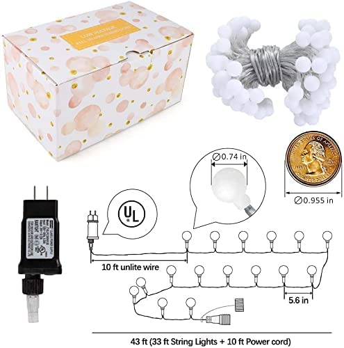 Y Yuegang YG-BZ02M100L01 Globe String Lights 33Ft 70 Led, Indoor/ Bedroom thumb #8