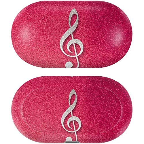 Skinit Decal Audio Skin Compatible with Galaxy Buds+ - Officially Licensed Originally Designed Pink Glitter Music Note Design