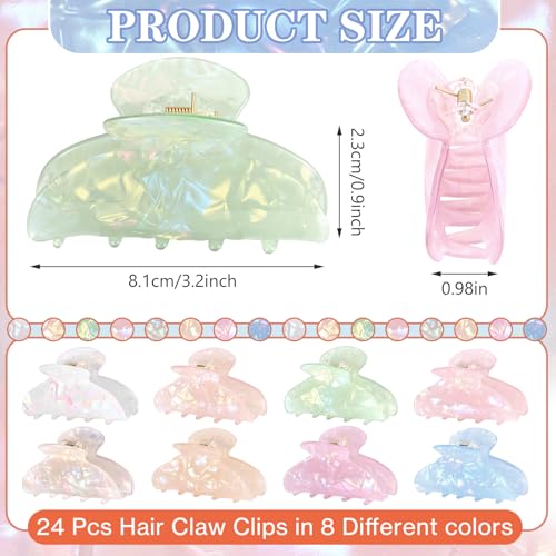 8 Piezas Grandes Pinzas Acrílicas para Cabello miniatura 2