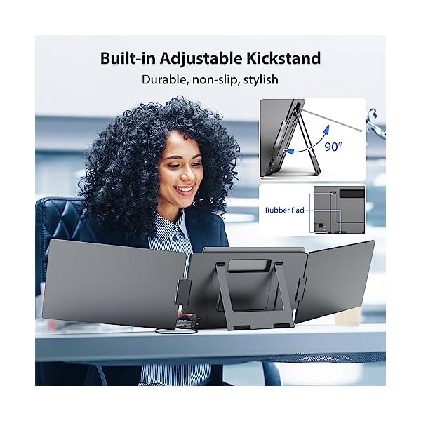 KYY Laptop Screen Extender, 14'' FHD 1080P USB-C Portable Monitor, IPS Computer Display, Dual Monitor for Triple Screen, Monitor for 12"-16" Laptop (Mac, Wins, Android) - Image 6