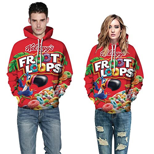 Men's 3D Snacks Animals Printed Pullover Hoodie Baseball Uniform Hoodie Long Sleeve Pullover4