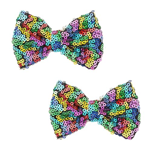 Love Fairy 3-Inch Glitter Bow Hairpin - Sparkling Sequin Bow Tie Hair Clip for Girls,Teens, and Women (Black Holographic)