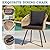 ECOTOUGE 5 Piece Patio Dining Set, Wicker Outdoor Furniture Set w/Glass Square Table, 4 PCS Chairs w/Waterproof Cushions for Backyard Garden Deck, Yellow/Black