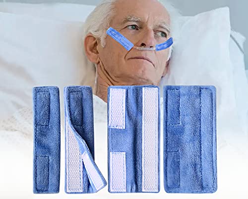 Image of 4 Pack Wuronsa Nasal Cannula Cushions, Soft Nasal Oxygen Covers, Soft Cannula Ear Protector for Oxygen Users, Prevent Indentations Irritated Cheek Skin, Prevent Ear Soreness (Blue)