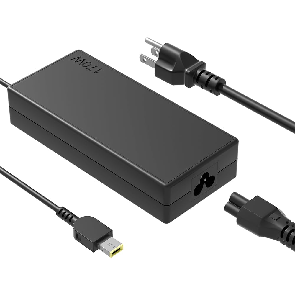 170W Charger Compatible with Lenovo LOQ Legion Slim 5 S7 R720 Y720 Y730 Y530 Thinkpad P1 P50 P51 P52 P53 P70 P71 P73 P17 P16 P15 T15g P15v W540 W541 IdeaPad Yoga Pro Slim 5 7 9 Laptop