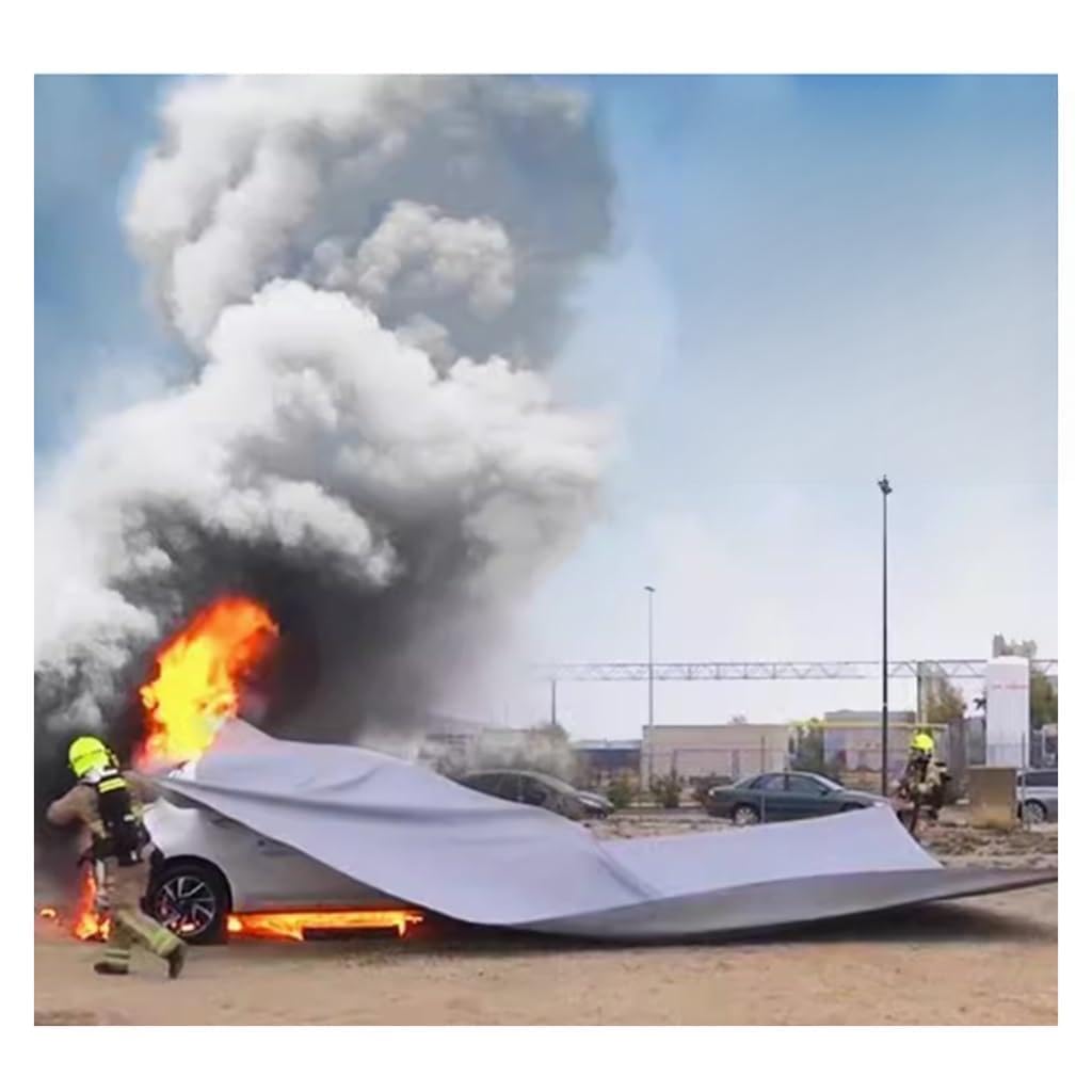 Manta de Soldadura ignífuga, Manta ignífuga para vehículos, Resistente a Altas temperaturas, tamaño Personalizado de 6 x 8 m, Ideal para estacionamientos y protección de vehículos.