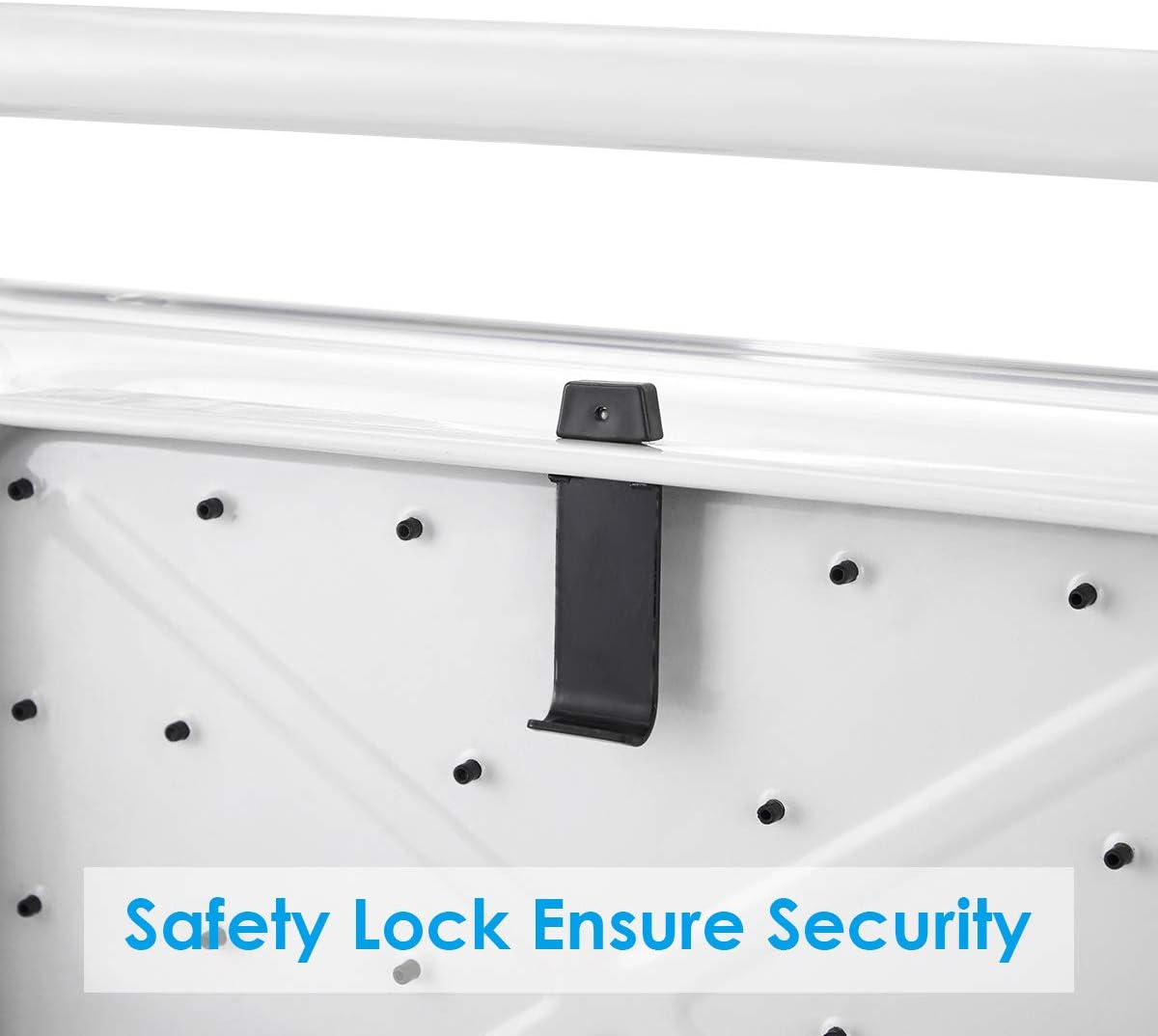 Safety lock mechanism on the Goplus 3-Step Folding Ladder