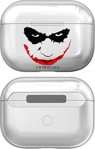 Head Case Designs Funda de cristal duro transparente con licencia oficial de The Dark Knight Joker Graphics compatible con la funda de carga Apple