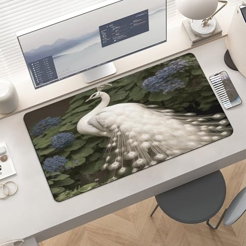 Tapete para Escritorio Blanco Peacock Antideslizante Grande miniatura 6
