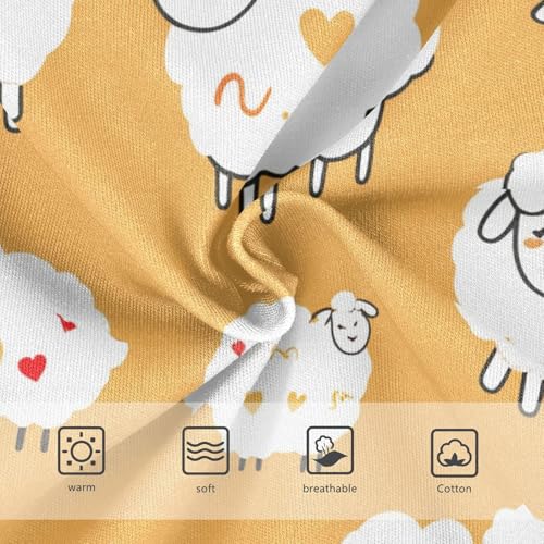 Cute Sheep Animal Orange Little Girl Panties Toddler Underwear Custom Cotton Pattern Underpants Briefs 2t3