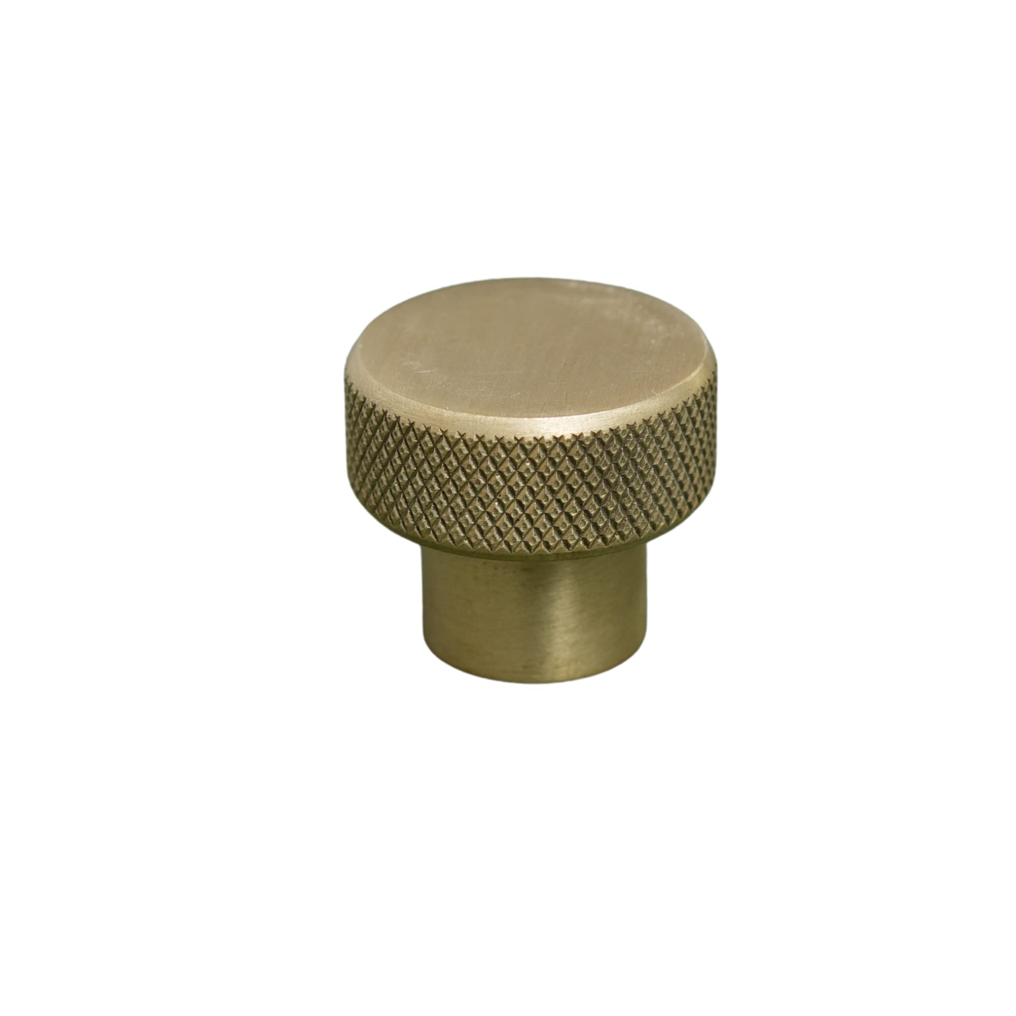 Solid Brass Knurled Pull Handles & Knobs | Kitchen Handles | Bedroom Furniture - Satin Brass Cabinet pulls (Cabinet Knob 25mm)