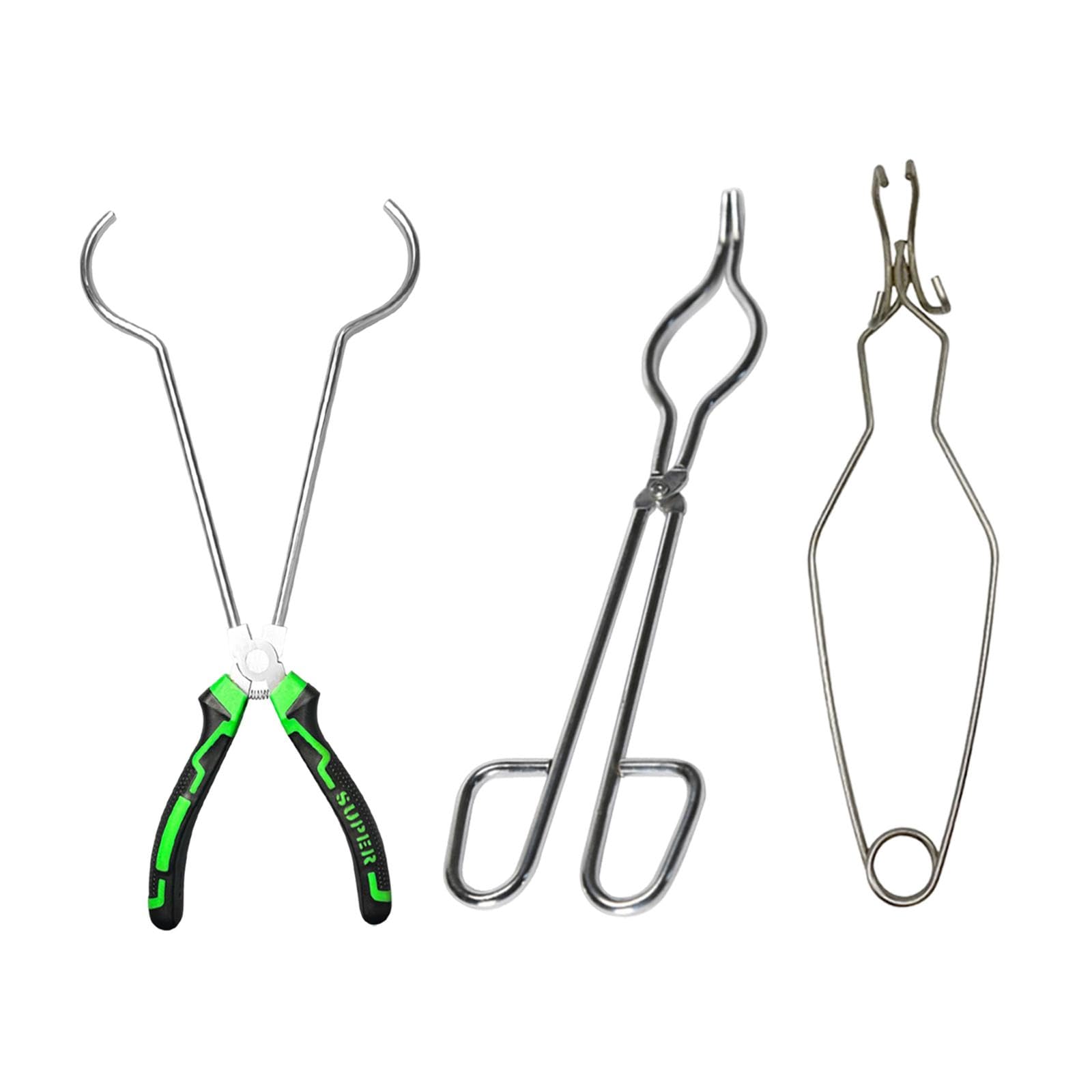 rockible Set di 3 pinze per crogiolo per la Fusione dei Metalli, ergonomiche, Resistenti e pratiche, Ideali per la creazione di Gioielli.