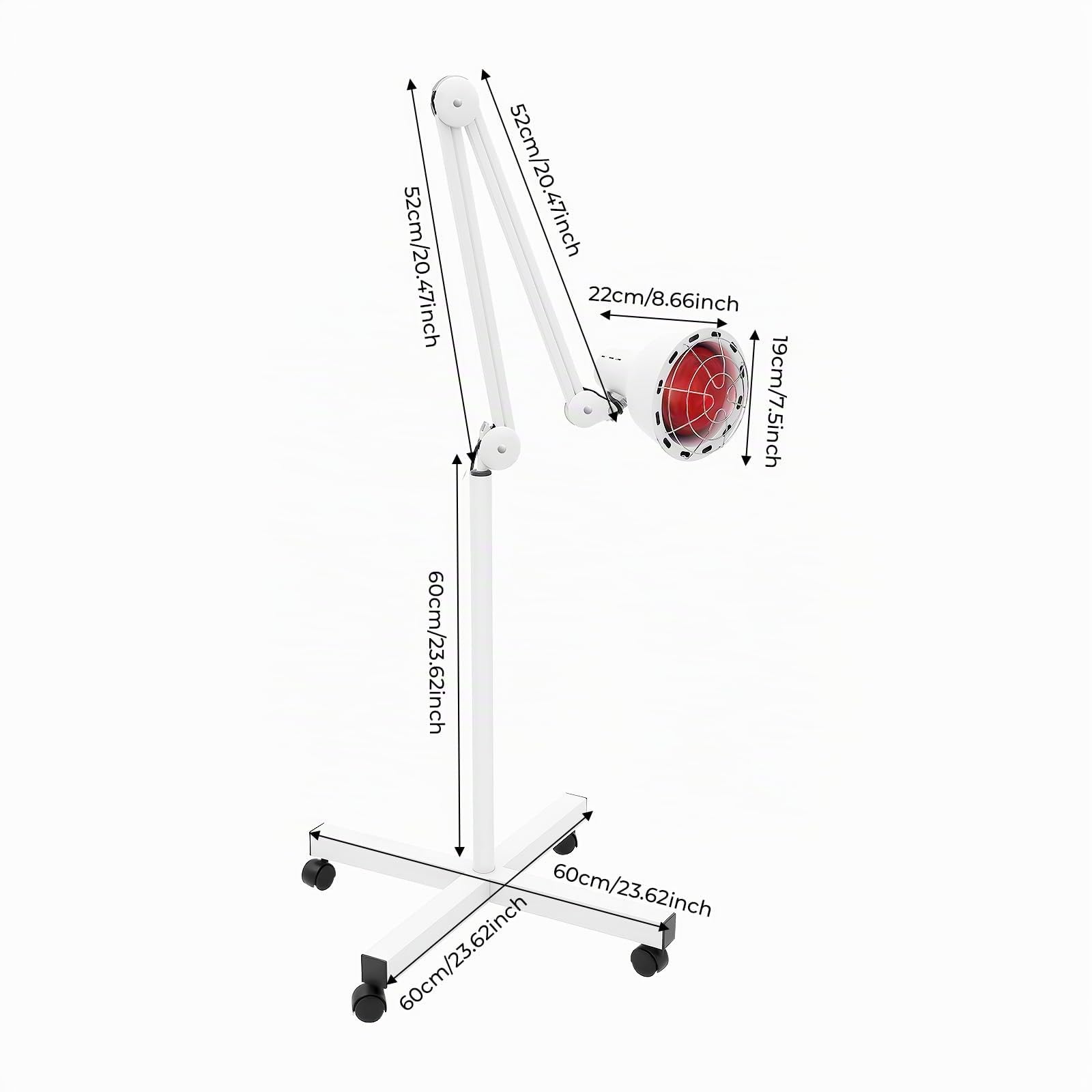 MINRS Infrarotlampe 275W Rotlichtlampe Wärmelampe Temperatur Einstellbar Rotlicht Lampe Therapie mit Zeitmessgerät Infrarotlicht für Linderung von Schmerzen in Körperteilen, Wundheilung, Weiß