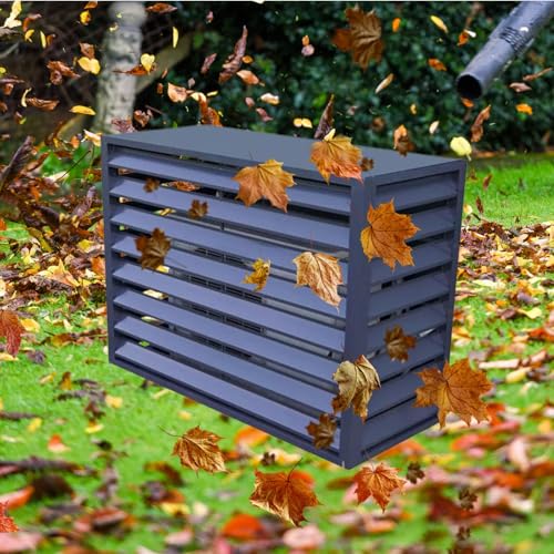 Zewnętrzna osłona ogrodzenia klimatyzatora - aluminiowa osłona pompy ciepła bariera dla zwierząt domowych i liści ochrona przed kradzieżą szara 110 cm - obudowa klimatyzatora zewnętrznego