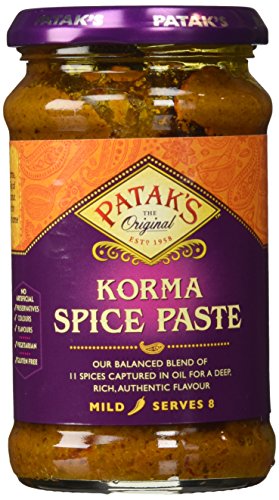 Patak's Korma Curry Paste, Coconut & Coriander (Mild), 10 oz, (Pack of 2)