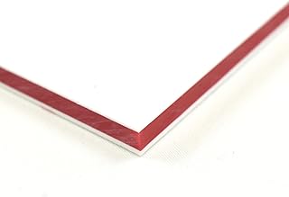 BuyPlastic King ColorCore Plastic Sheet 1/4" x 24" x 48" White-Red-White Color Core, HDPE Board, High Density Polyethylene Panel