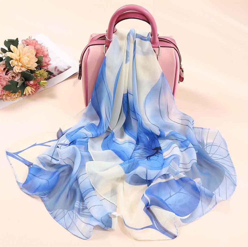 Scarfs for Women Lightweight Chiffon Scarf Fashion Print Floral Scarves Headscarf4