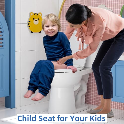 Toddler Toilet Seat,Round Toilet Seat Cover with Quick-Release Design, Child and Adult Friendly, Fits 17-Inch Toilets, Smooth Finish, Easy Cleaning,White