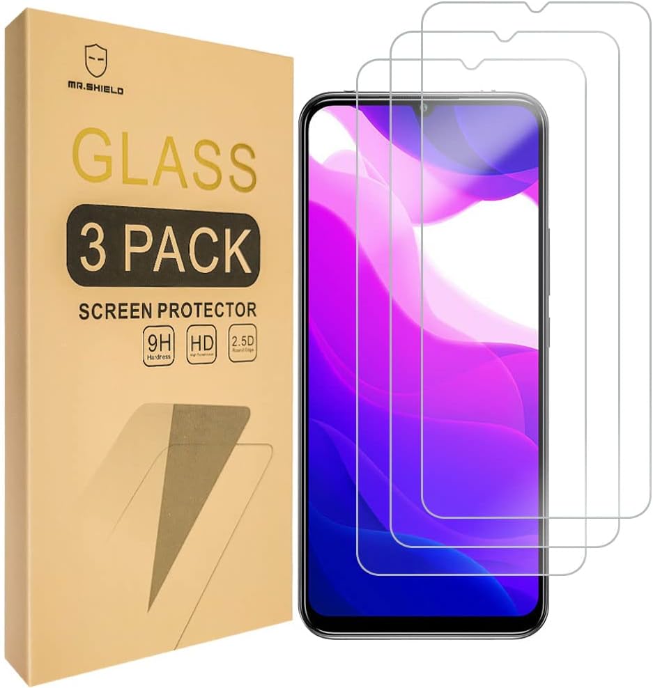 Mr.Shield Screen Protector For Xiaomi (Mi 10 Lite) 5G [Tempered Glass] [9H Hardness] [3-Pack] Screen Protector