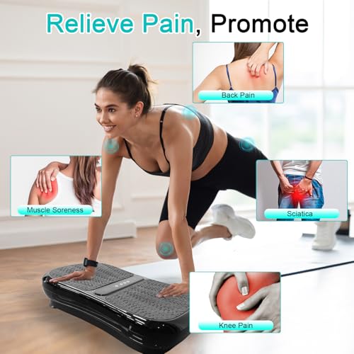Vibration Plate,Vibration Platform Exercise Machine For Lymphatic Drainage, 330 LBS Capacity Vibration Plate For Whole Body Workout with Bluetooth,Resistance rope, Remote Control - Image 3