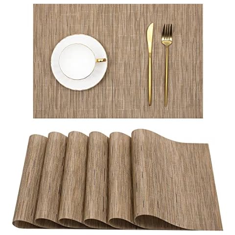 U'Artlines Heat-Resistant Woven Vinyl Placemats Set Cover