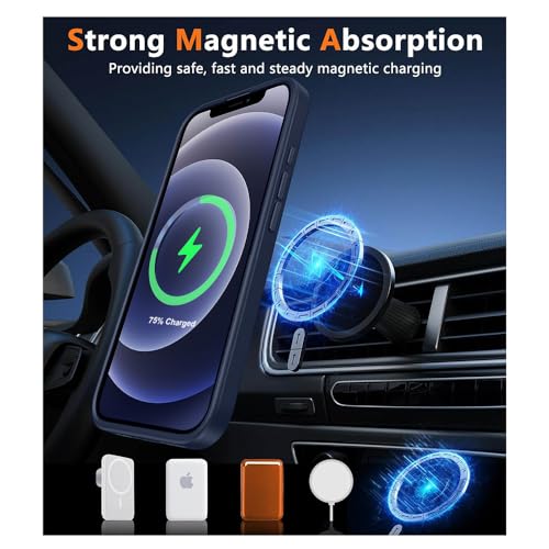 Image of iPhone 12 /12 pro Magsafe Hard Back Case | Matte Design & 360 Protection | Military-Grade Apple iPhone 12 /12 pro Cover | Strong Magnet Back - Blue