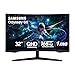 SAMSUNG 32" Odyssey G55C Series QHD 1000R Curved Gaming Monitor, 1ms(MPRT), HDR10, 165Hz, AMD Radeon FreeSync, Eye Care, Glare Free, Sharp Resolution LS32CG550ENXZA