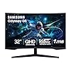 SAMSUNG Odyssey G55C Series QHD 1000R Monitor curvo para juegos, 1 ms (MPRT), HDR10, 165Hz, AMD Radeon FreeSync, cuidado de los ojos, sin deslumbramiento, resolución nítida LS32CG550ENXZA