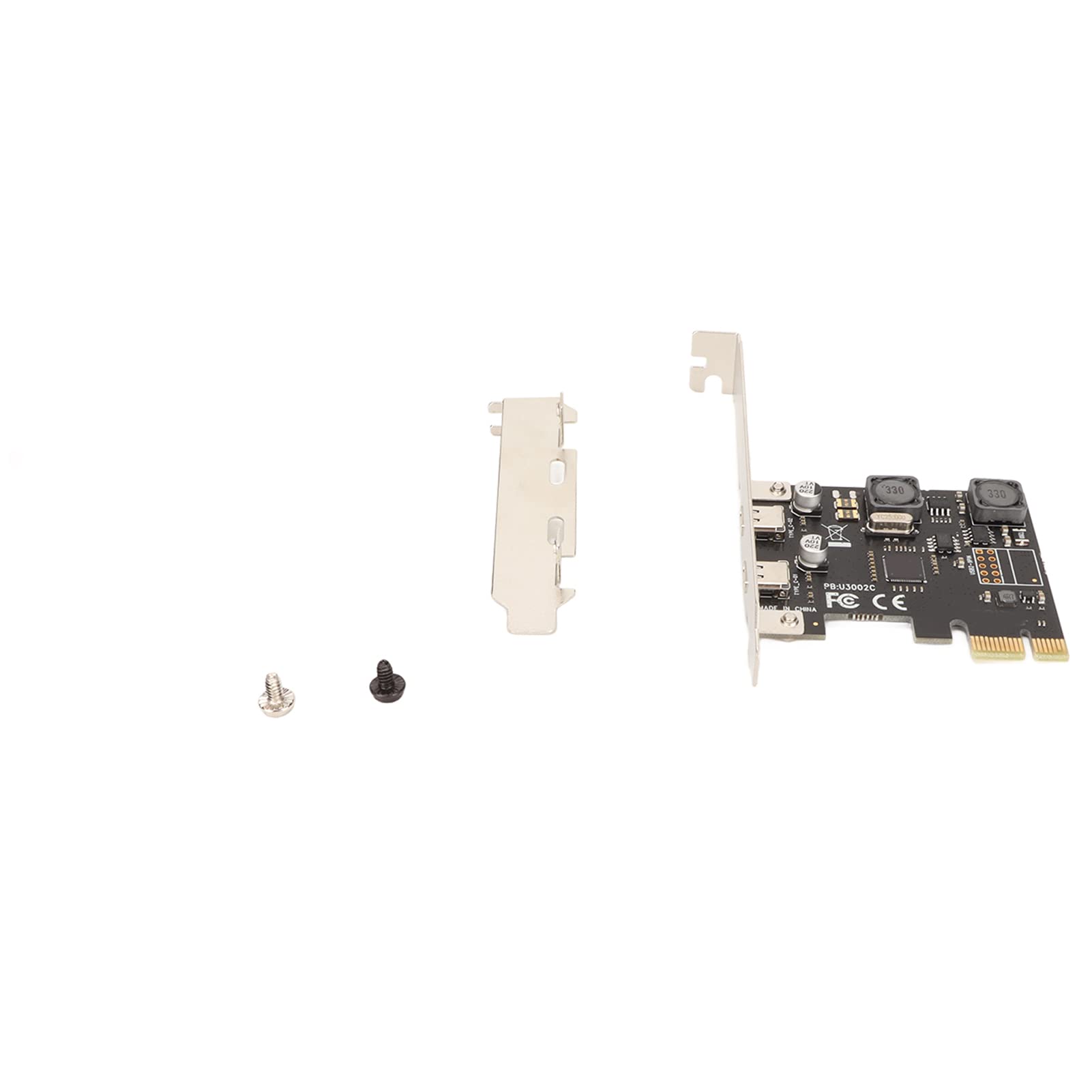 Karta Rozszerzeń PCI E Typu C, 2 Porty 5Gbps USB C Karta Kontrolera PCI Express z Niezależnym Kondensatorem Stabilizującym, Ochrona Ochrony Płyty Głównej Komputera